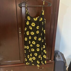 Amazon Essentials Black and Yellow Floral Mini Dress